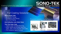 Wet Process Ultrasonic Spray Systems for Solar Cell Manufacturing