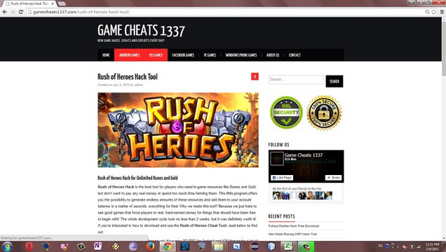 Rush of Heroes Cheats - Android iOS Runes Gold Generator