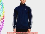 adidas Men's Essentials 3 Stripes Polyester Tracktop Sweat Shirt - Collegiate Navy/White Medium