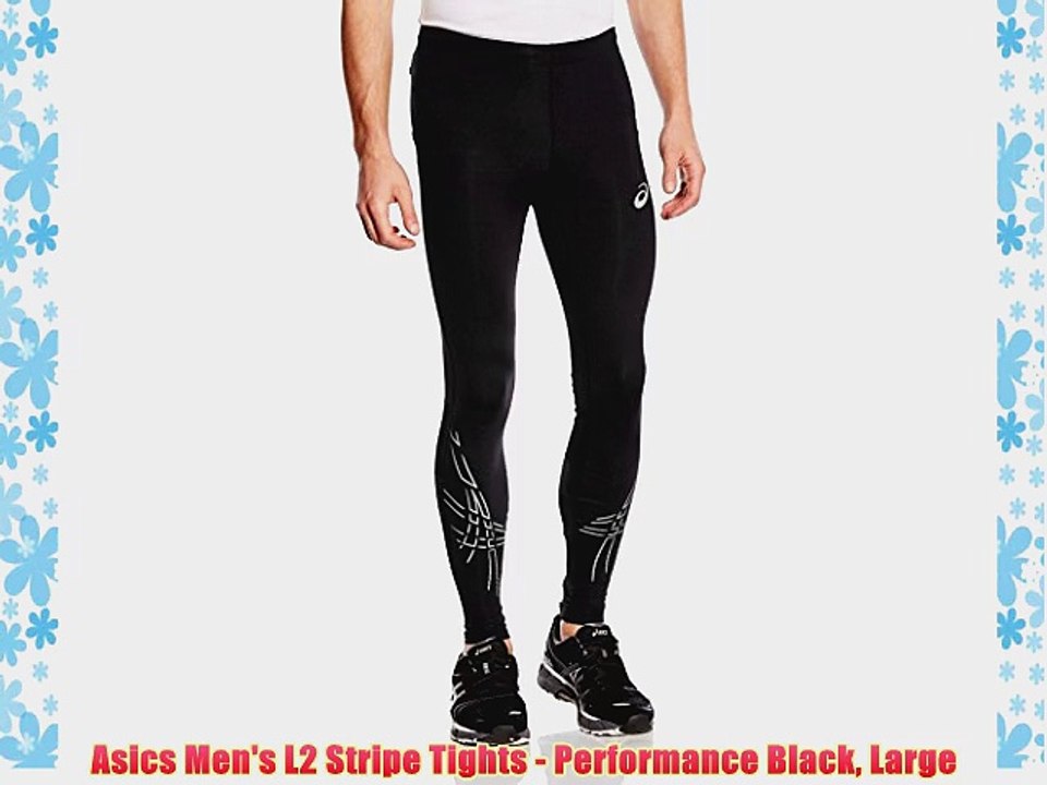 Asics Men's L2 Stripe Tights - Performance Black Large