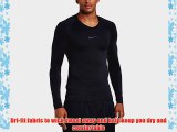 Nike Men's Pro Combat Lightweight Seamless Long Sleeve Shirt-Black/Cool Grey Medium