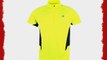 Men's Short Sleeve Bright Fluorescent Yellow Quarter Vented Running Top Reflective Safety Trim