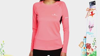 Ronhill Women's Pursuit LongsleeveT-Shirt - Fluorescent Pink/Black Size 14