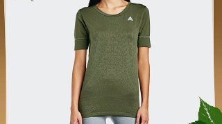 adidas Women Supernova Prime Knit Short Sleeve Shirt - Earth Green/Base Brown Small
