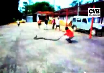 15-FEET LONG KING COBRA CAPTURED IN INDIA