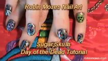 Nail Art Tutorials | DIY Sugar Skull Nails | Design for short nails