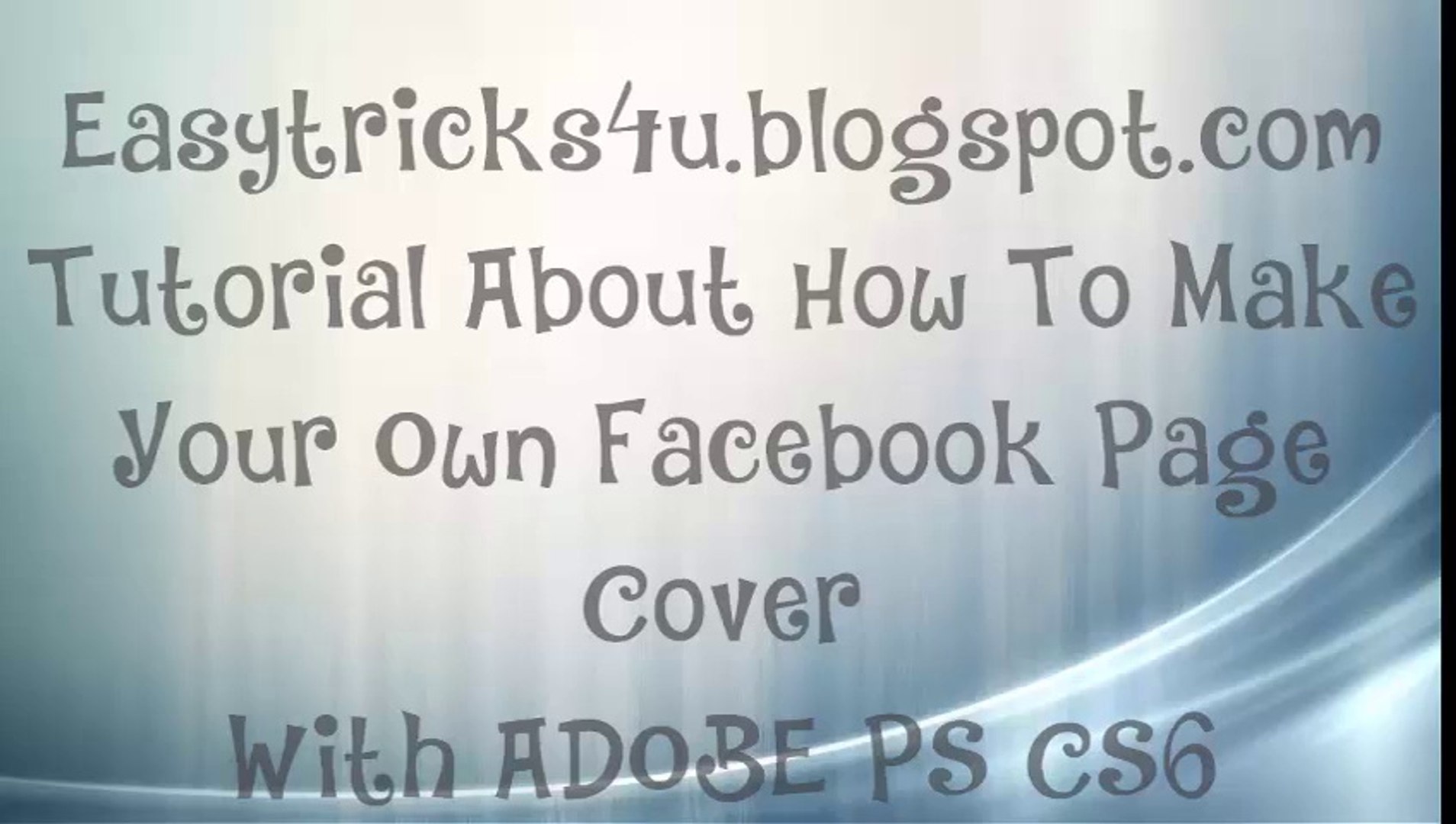 ⁣How To Make Your Own Facebook Page Or Profile Cover Photo in adobe photoshop cs6