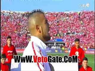 رئيسه تشيلى تساند منتخب بلادها امام الارجنتين بالنشيد الوطنى