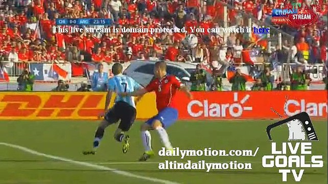 Francisco Silva Gets Yellow Card Chile 0-0 Argentina