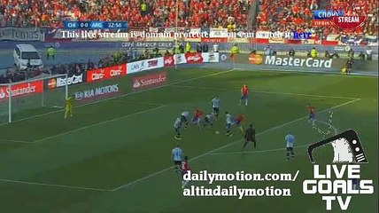 Medel Gets Yellow Card Chile 0-0 Argentina