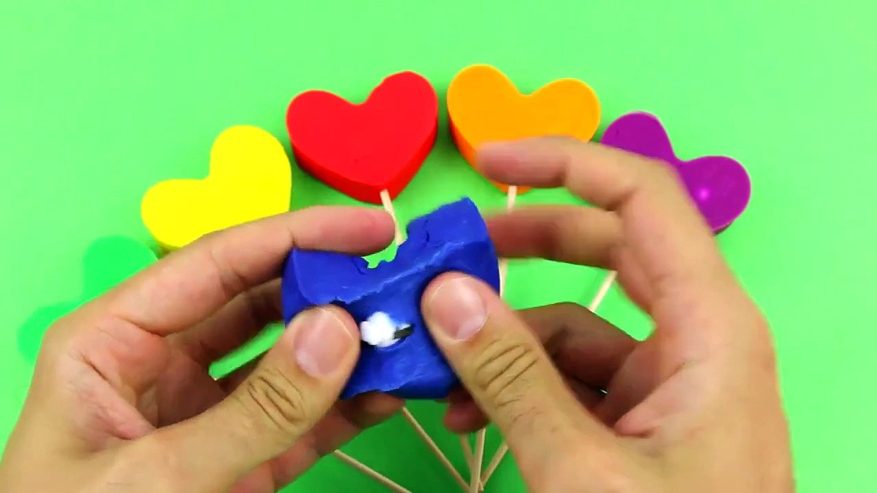 HEARTS Play Doh Spiderman Peppa Pig KINDER SURPRISE EGGS Spongebob Frozen Huevos Sorpresa
