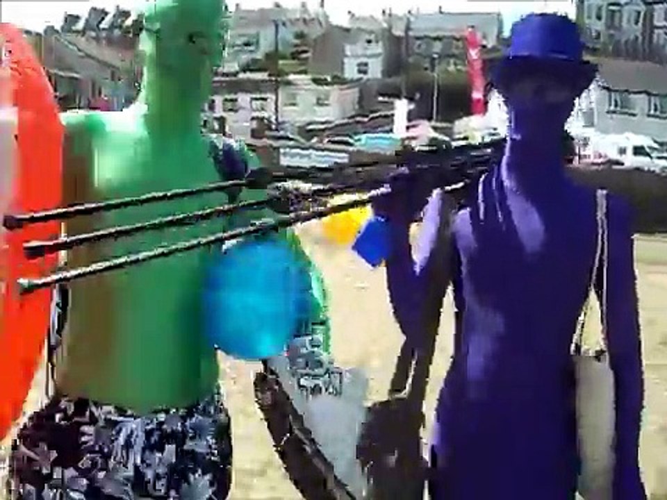 Morphsuits: at the beach