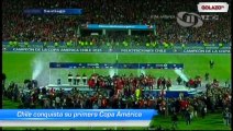 chile football team lifting copa america cup highlights 04/07/2015