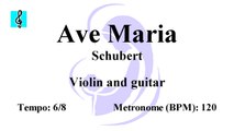 Violin Notes Tutorial - Ave Maria - Schubert (Sheet music - Guitar chords)