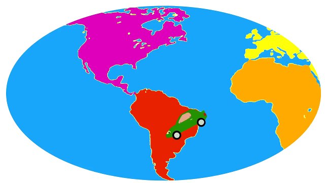 Geography for kids Developing cartoon Clippers learn the names of the continents