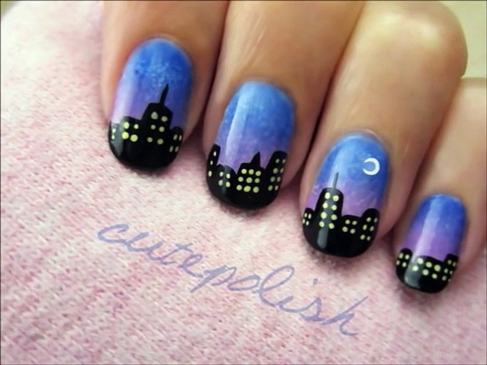 City Skyline Nail Art