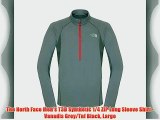 The North Face Men's T3D Synthetic 1/4 ZIP Long Sleeve Shirt - Vanadis Grey/Tnf Black Large