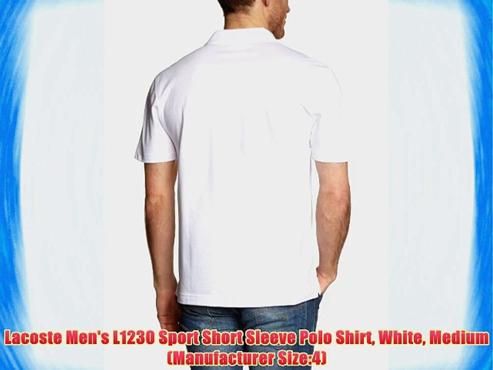 Lacoste Men's L1230 Sport Short Sleeve Polo Shirt White Medium (Manufacturer Size:4)