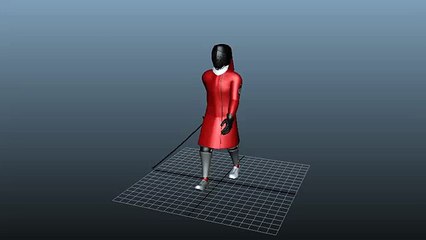 HEMA fencer walk cycle animation