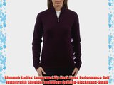 Glenmuir Ladies' Lambswool Zip Neck Lined Performance Golf Jumper with Shoulder and Elbow Quilting-Blackgrape-Small