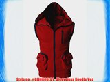 H2H Mens Sleeveless Hoodie Zip-up Vest RED Asia L (CMOHOSL01)