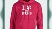 iClobber I Love My Pug Women's Hoodie Hoody Ladies Puppy Training - X Large Adult - Hot Pink