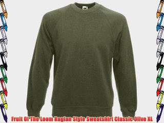 Fruit Of The Loom Raglan Style Sweatshirt Classic Olive XL