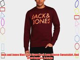 Jack and Jones Men's Cut Crew Neck Long Sleeve Sweatshirt Red (Port Royale) X-Large