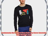 Drunknmunky Men's Reboot Crew Neck Long Sleeve Sweatshirt Black (Carbon) Large