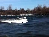 River surfing in Chambly rapids