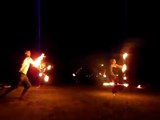 Awesome fire dancing on the Arabian Sea, Gokarna, India