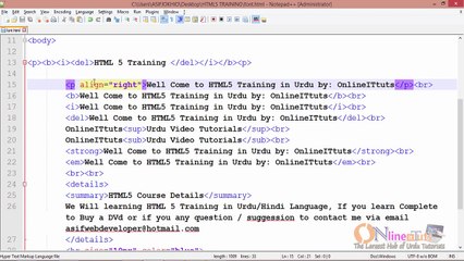 Complete HTML5 Video Tutorial in Urdu (Part-09)