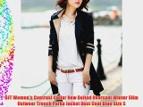 DJT Women's Contrast Collar New Belted Overcoat Winter Slim Outwear Trench Parka Jacket Dust