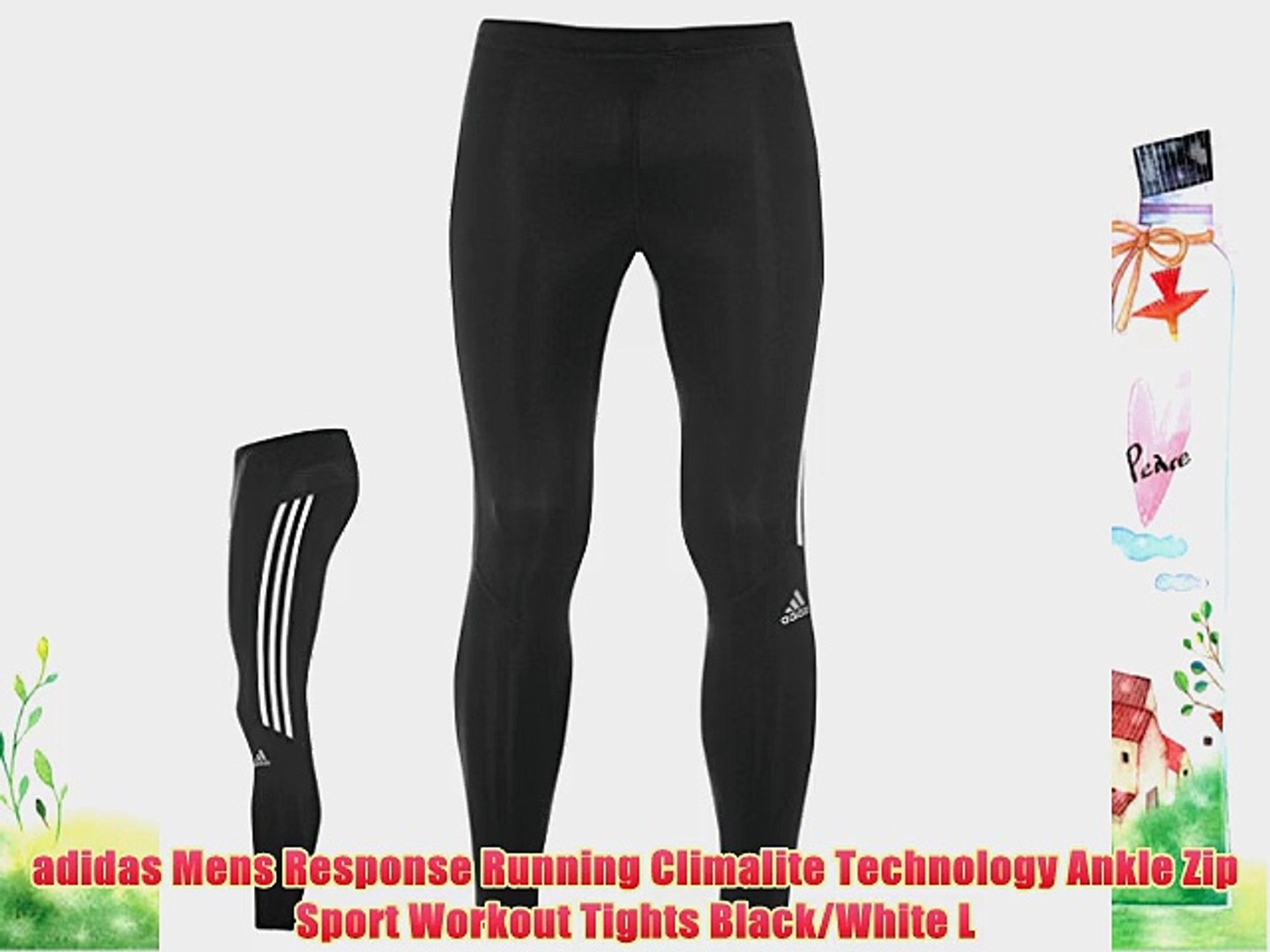 Rubí Meyella Perceptible adidas Mens Response Running Climalite Technology Ankle Zip Sport Workout  Tights Black/White - video Dailymotion