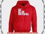 iClobber Football Men's Hoodie Eat Sleep Football Soccer Hoody - Medium Adult - Red