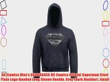 DC Comics Men's DC0000456 DC Comics Official Superman Steel Plate Logo Hooded Long Sleeve Hoodie