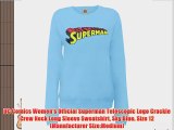 DC Comics Women's Official Superman Telescopic Logo Crackle Crew Neck Long Sleeve Sweatshirt