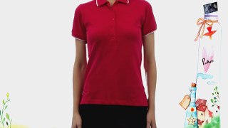 Glenmuir Ladies' 95% Cotton Polo Shirt with Tipping Detail-Grenadine/White-X-Small