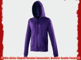 AWDis Girlie (Zipped Hooded Sweatshirt Hoodie) Zoodie Purple M