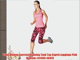 Haby Women Exercise Running Tank Top Capris Leggings Pink Medium #61409-408FU