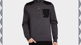 duck and cover Men's Mitcham Half-Zip Long Sleeve Sweatshirt Grey (Anthracite Melange) Large