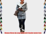 Women Ladies Winter Hoodies Jackets Coats Zip-up Sweatshirt Jumper Sweater Top D Grey M/UK
