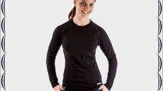 EDZ 200g Merino Long Sleeve Ladies Top Black 14