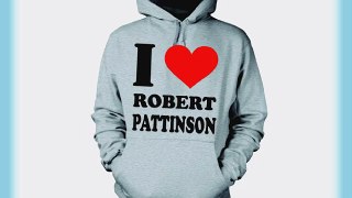 I love Robert Pattinson Hooded Sweatshirt Hoody In Heather Grey m