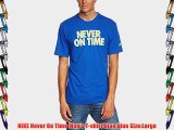 NIKE Never On Time Men's T-shirt blue blue Size:Large