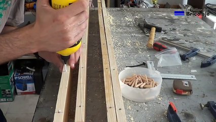 Cómo unir madera de palets con tarugos o espigas