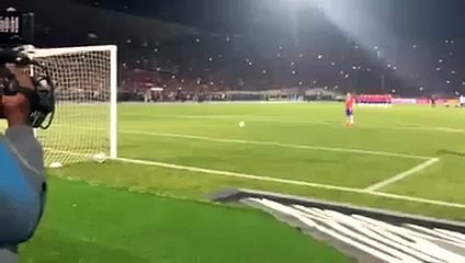 Alexis Sanchez penalty kick recorded with a special camera