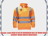 [Orange Large] MENS HI VIS VIZ WORKWEAR HALF ZIP WARM SAFETY SECURITY WORK JUMPER SWEATSHIRT