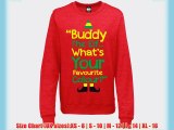 Batch1 Women's Buddy The Elf Whats Your Favourite Colour Fun Christmas Sweatshirt Jumper Red