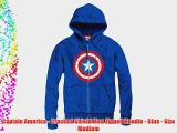 Captain America - Cracked Shield Men Zipped Hoodie - Blue - Size Medium